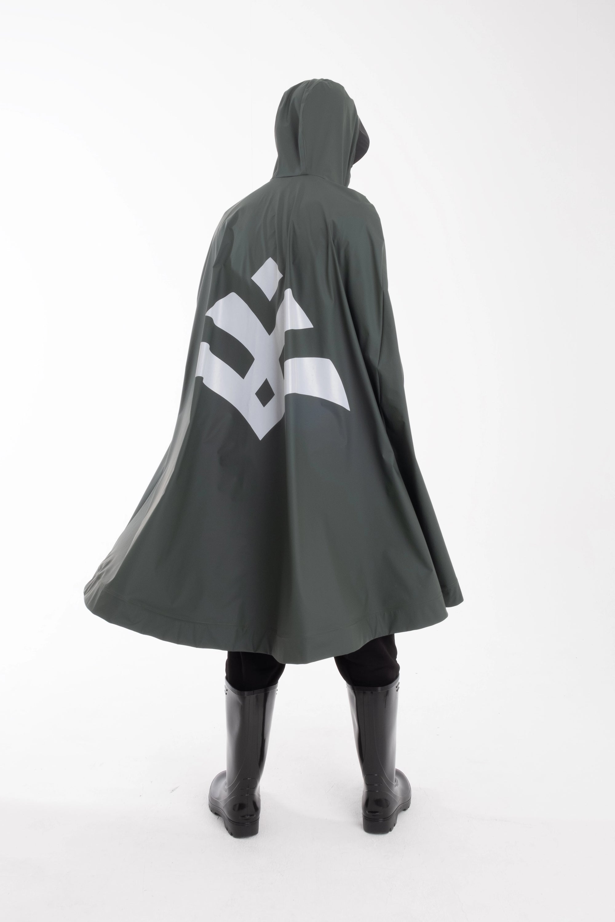 One Node X Sagastad Rain Cape Reflex Olive Men's