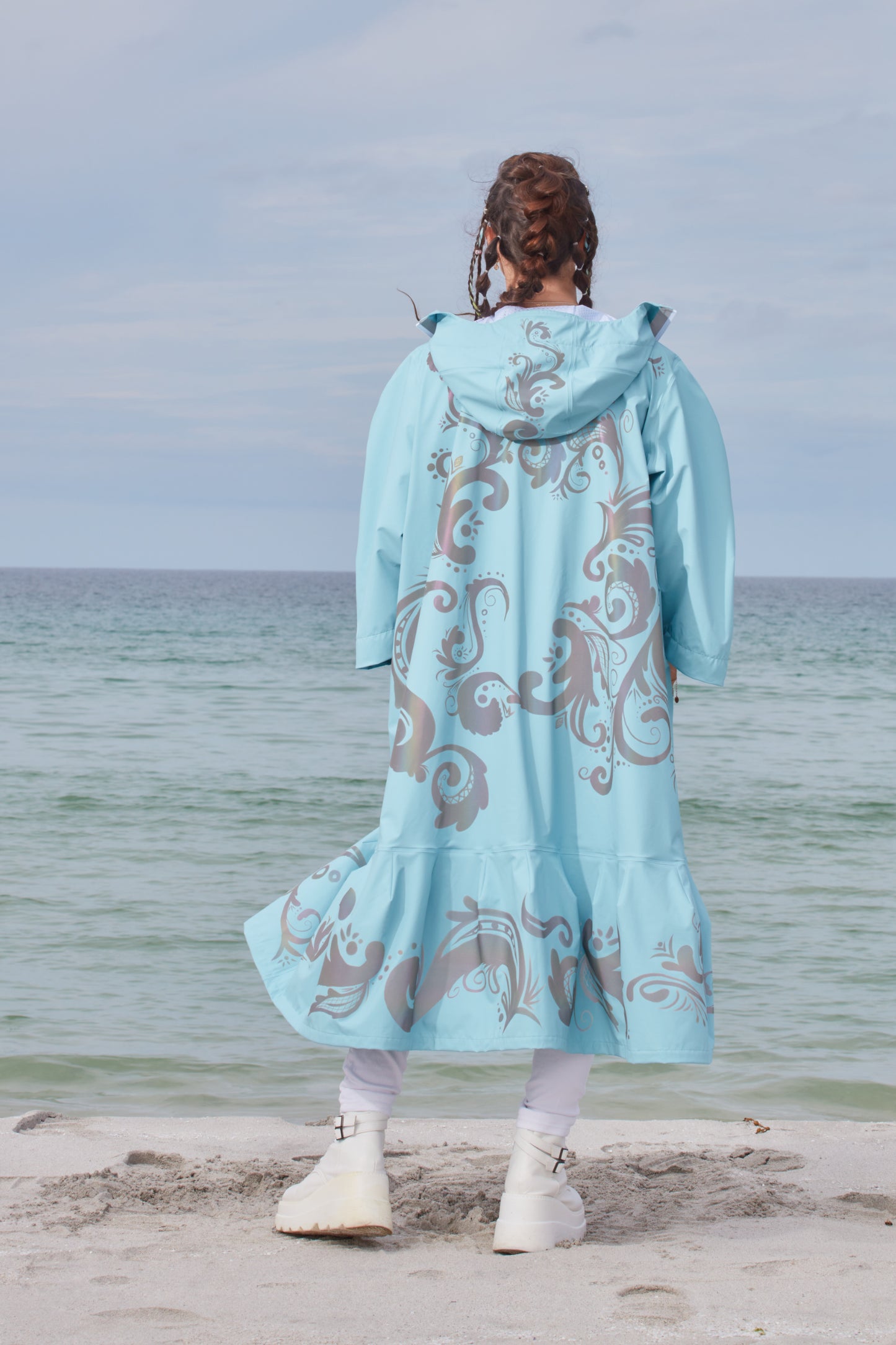 LIGHTWEIGHT LONG RAIN DRESS ROSEMALING REFLEX BLUE