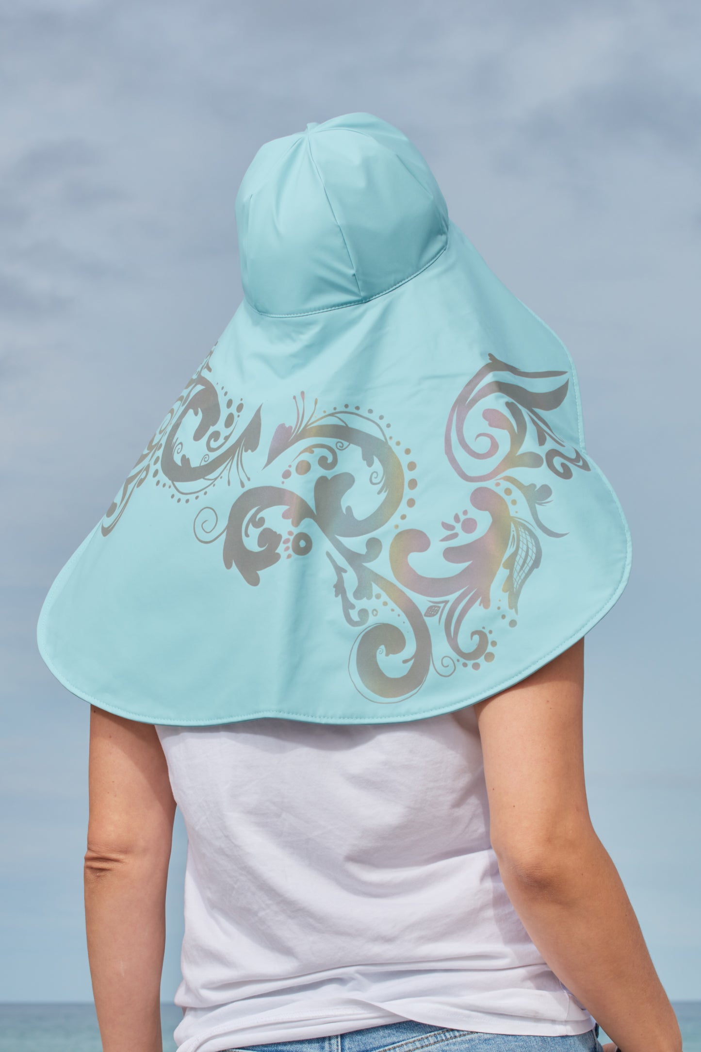 ROSEMALING REFLEX RAIN HAT PASTEL BLUE