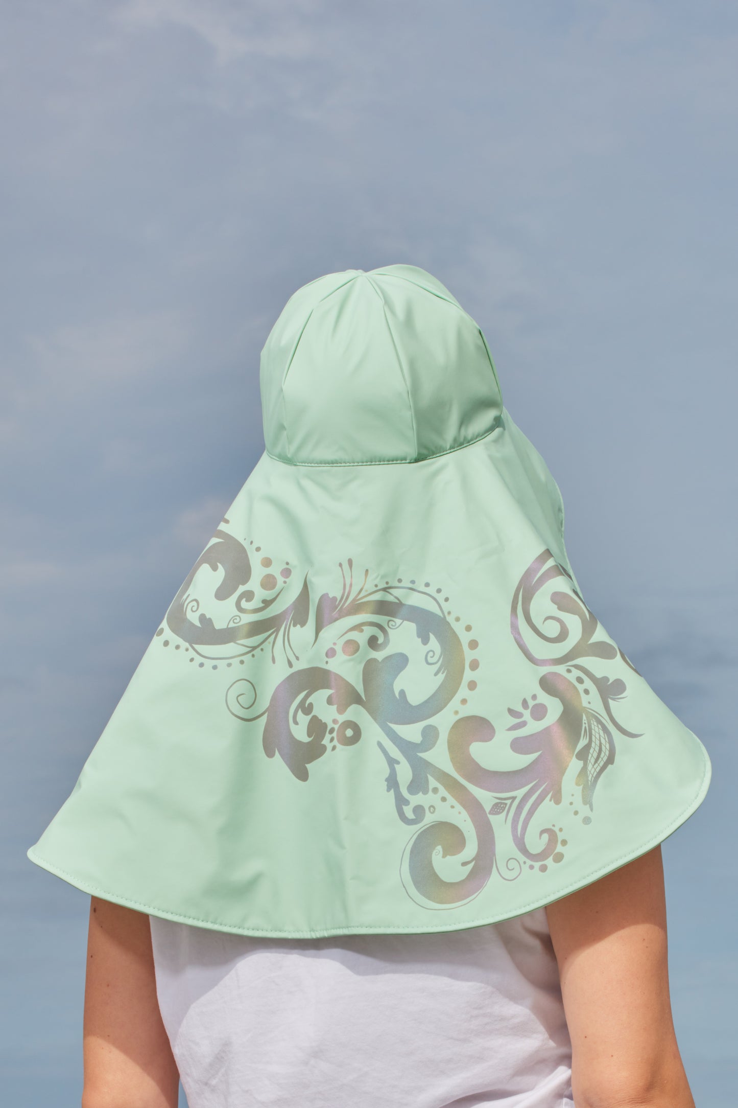 ROSEMALING REFLEX RAIN HAT PASTEL MINT