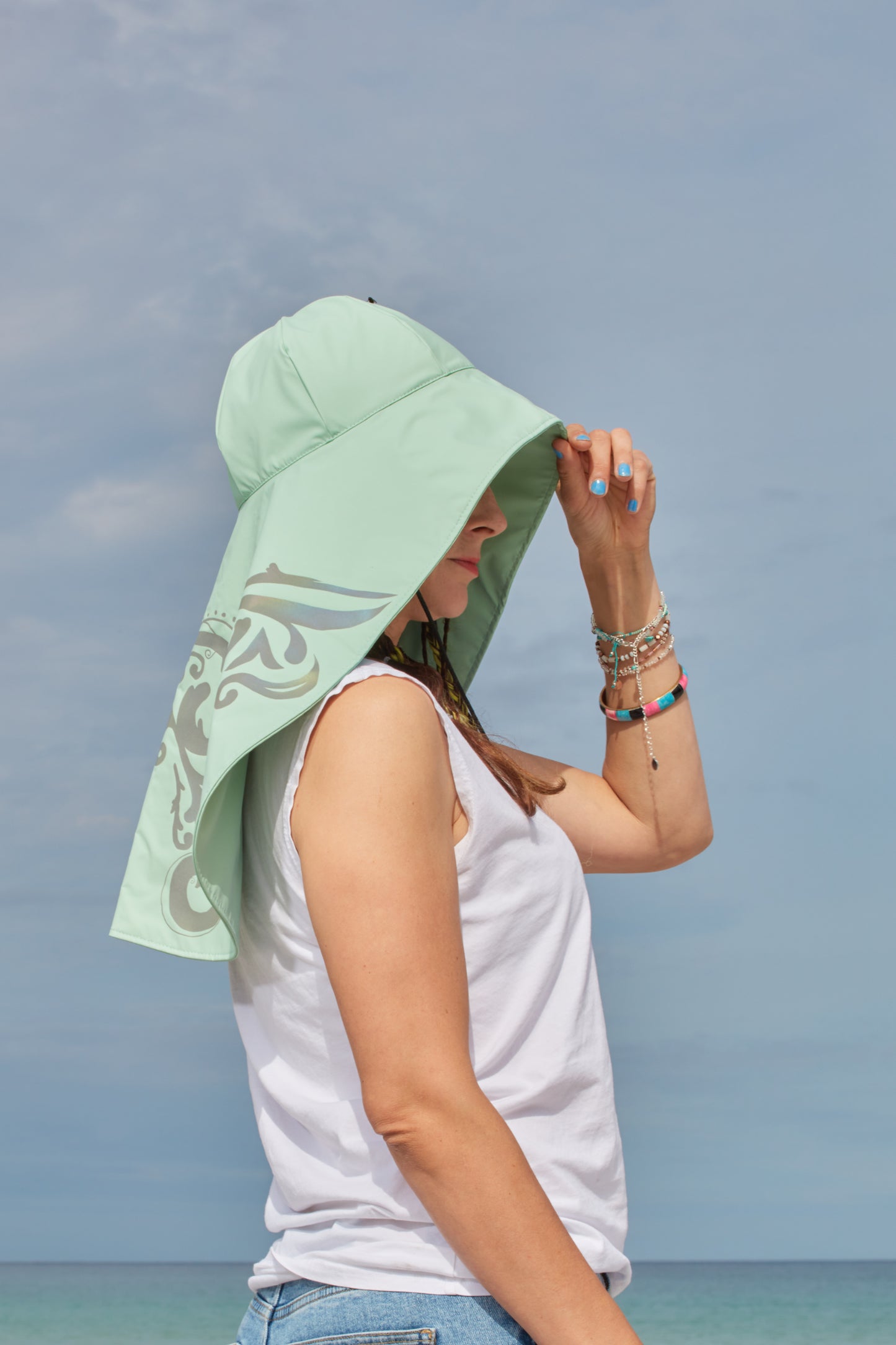 ROSEMALING REFLEX RAIN HAT PASTEL MINT