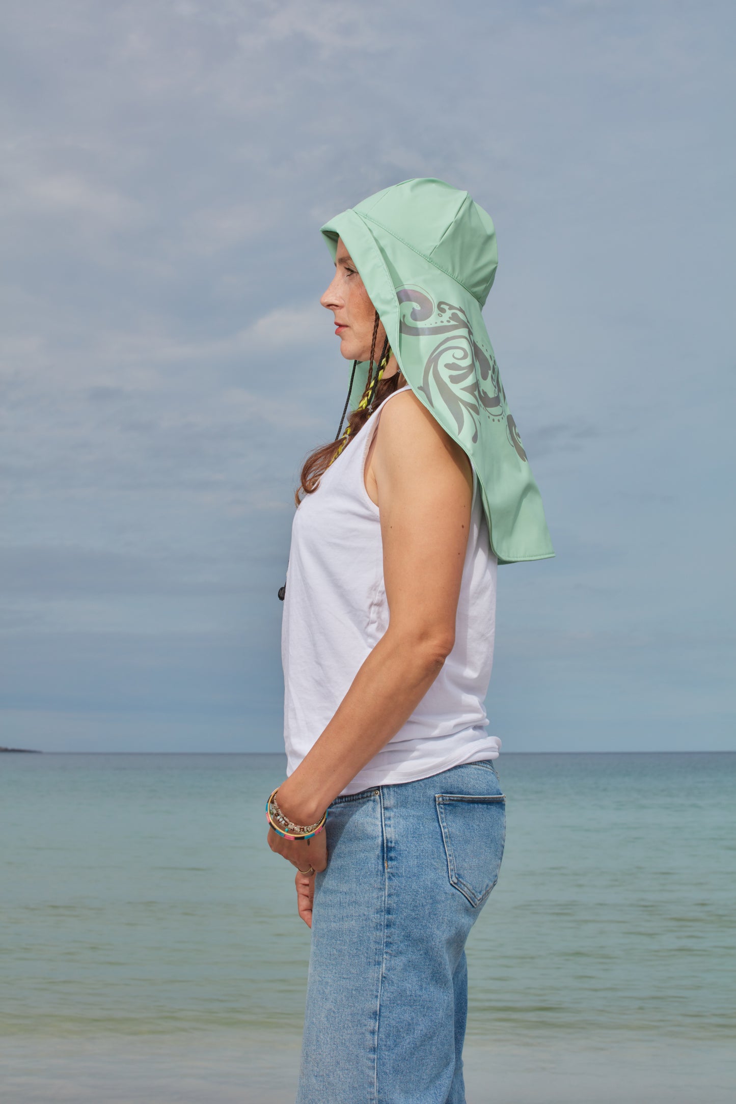 ROSEMALING REFLEX RAIN HAT PASTEL MINT