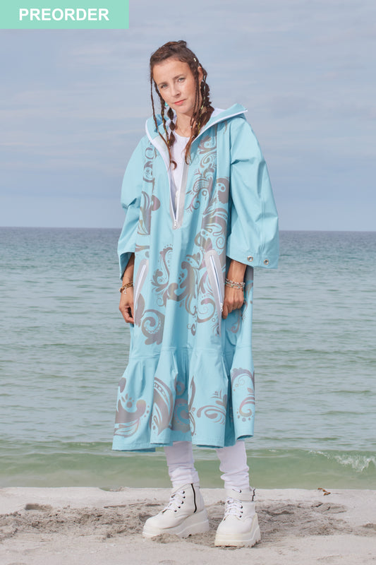 LIGHTWEIGHT LONG RAIN DRESS ROSEMALING REFLEX BLUE