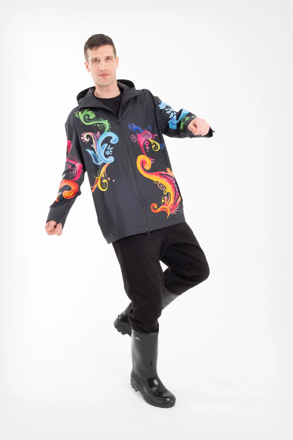 Sturmjacke Rosemaling Dunkelblau Herren